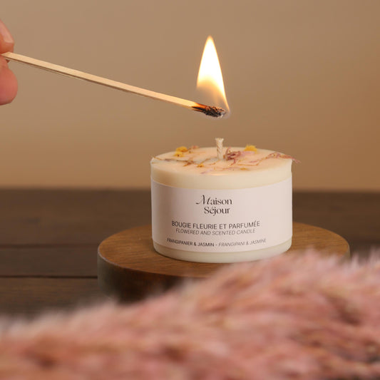 Bougie de fleurie 80g Frangipanier et jasmin
