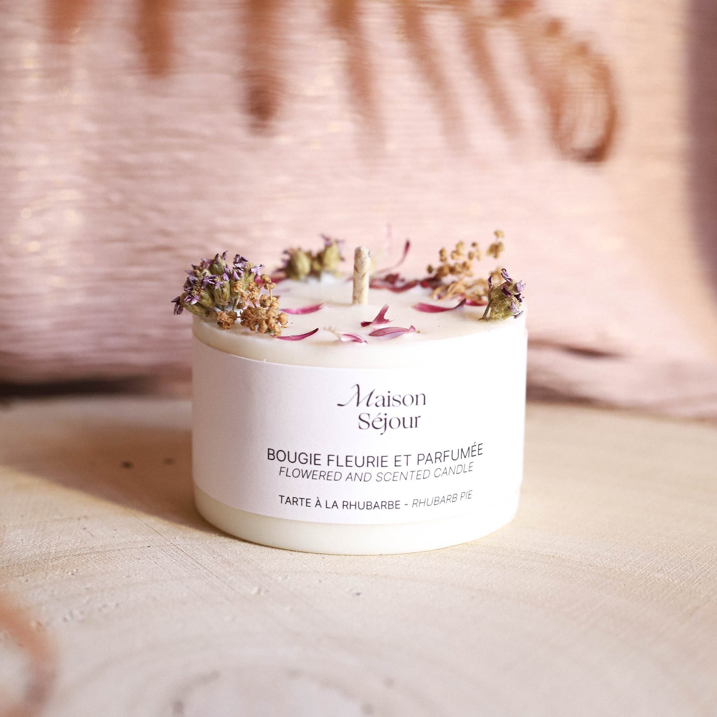 Bougie de fleurie 80g Tarte à la rhubarbe
