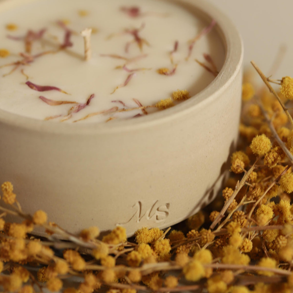 Blomsterlys i voks 200 gram Frangipanier et jasmin - Jasmin