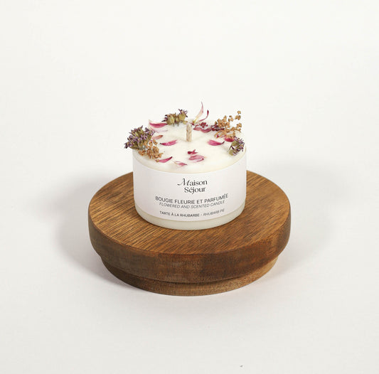Bougie de fleurie 80g Tarte à la rhubarbe
